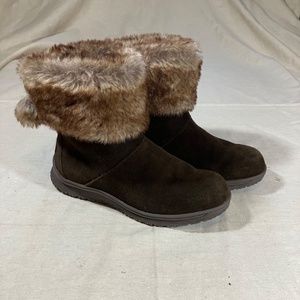 Minnetonka suede faux fur boots